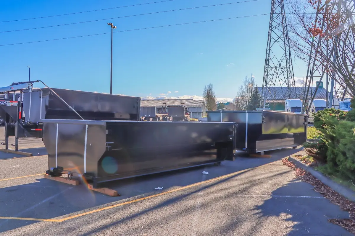 Roll-off dumpster ready for waste disposal at job site for Estate Cleanout Dumpster Rental in Dighton